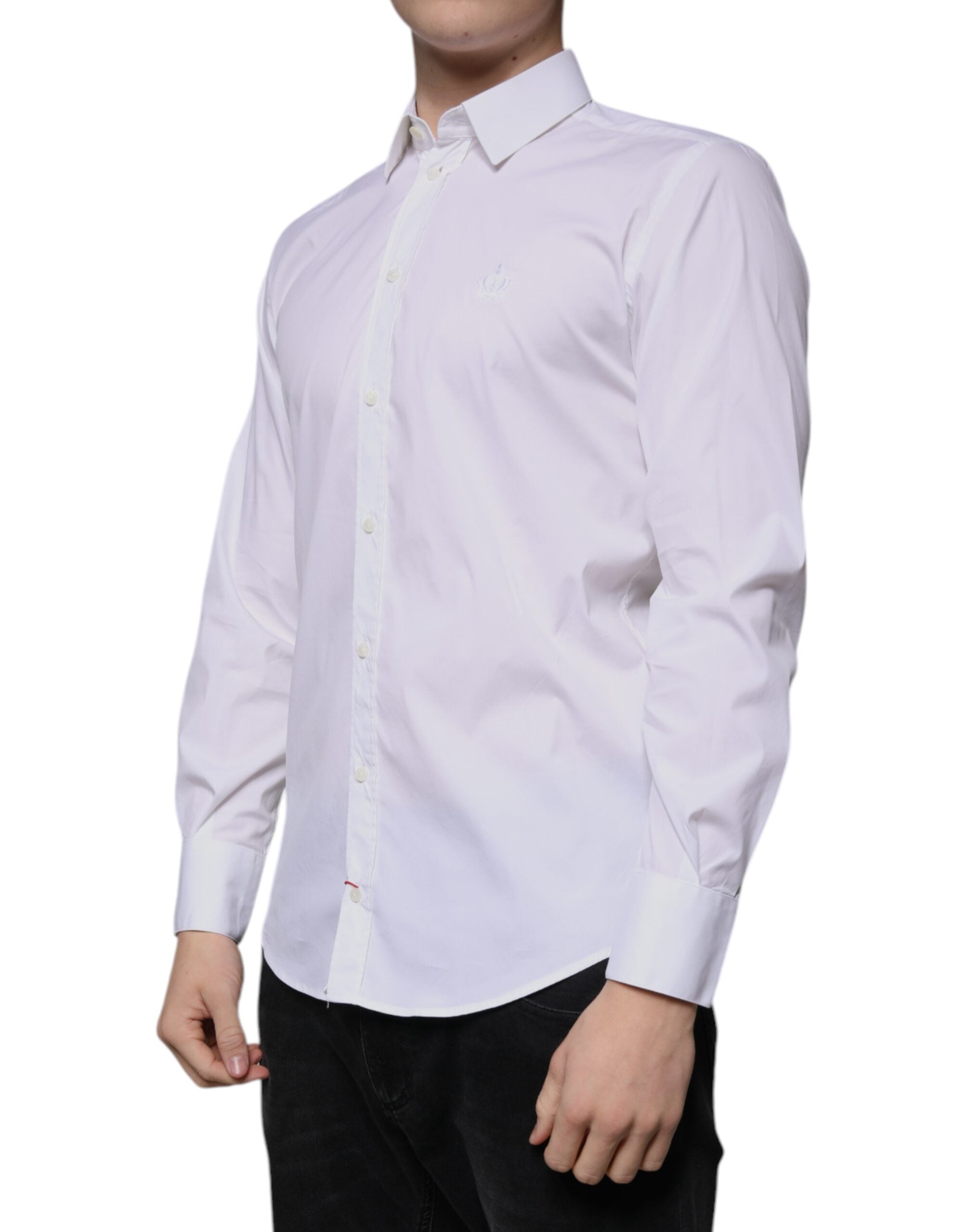 Dolce & Gabbana White Cotton Blend Shirt MARTINI Formal